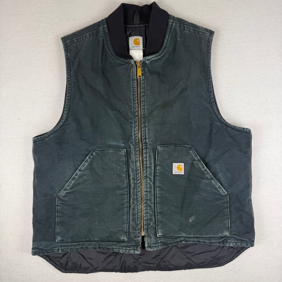 Carhartt Other - Carhartt Mens Arctic Quilt Lined Duck Vest Faded Black Workwear XL V01 BLK